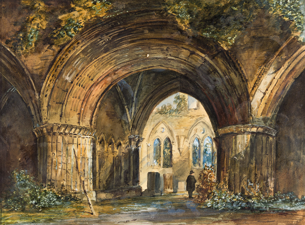 THOMAS ALLOM (London 1804-1872 London) Lancashire, Furness Abbey, Chapter House.
